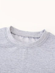 Hearts Print Sweatshirt For Girls Round Neck Pullover Tops