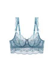 Soft Lace Mesh Everyday Bras Comfortable & Bow Thin Cup Intimates Bra
