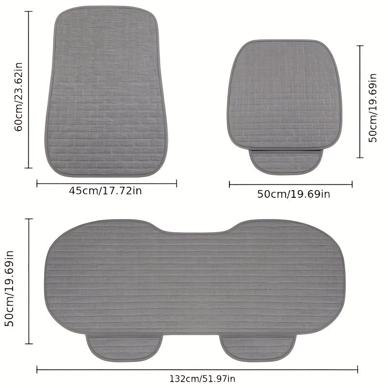 Universal Size Flax Linen Car Seat Cover Set