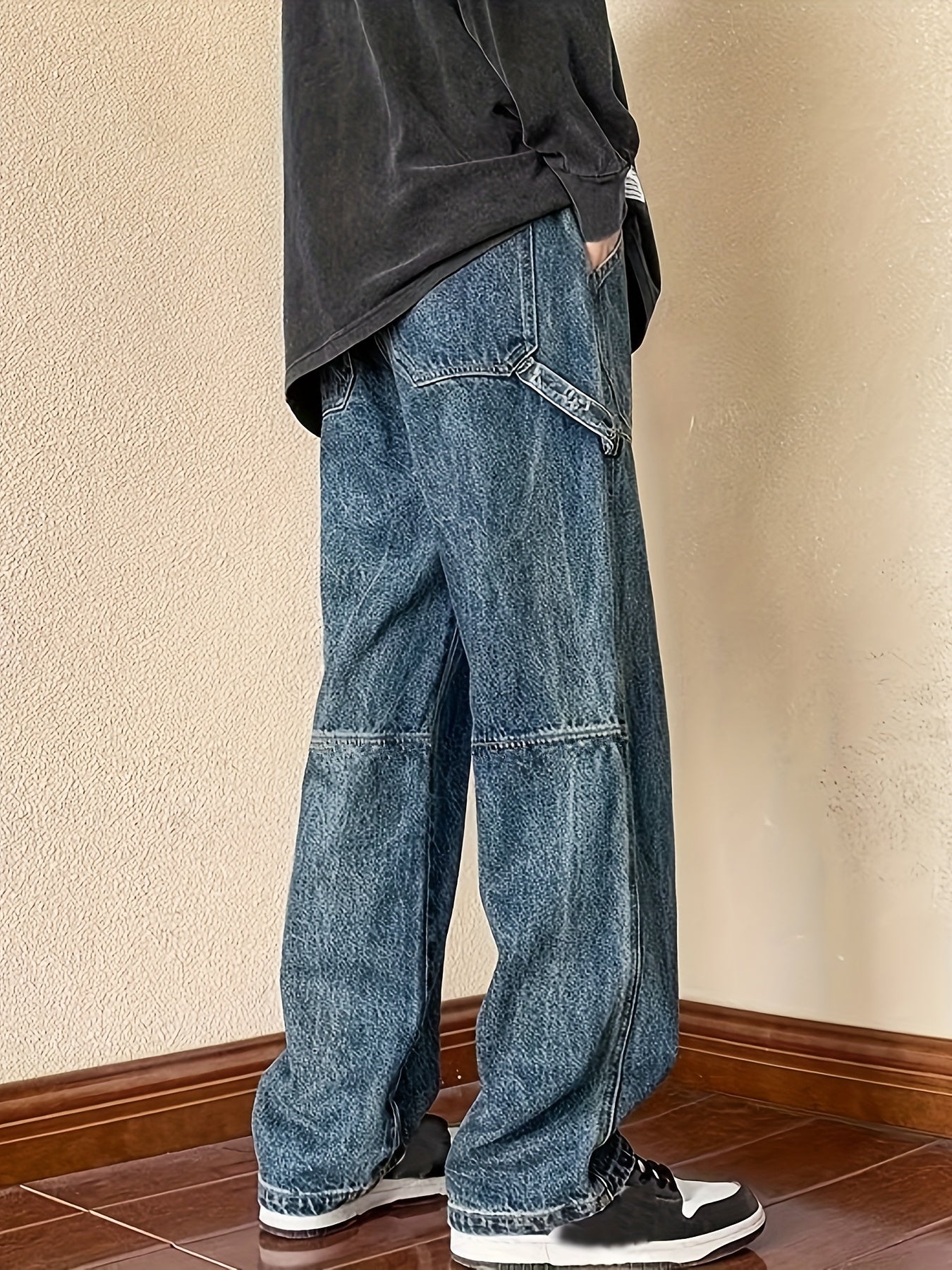Men's Patchwork Denim Pants for Spring Summer