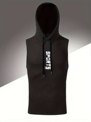 Men's Casual Hooded Tank Top for Fitness Running