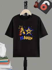 A Star Is Born Boy's Letter Print T shirt Active Short Sleeve Tee