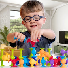 Colorful Suction Building Blocks Set Sensory Travel Toy Educational Gift