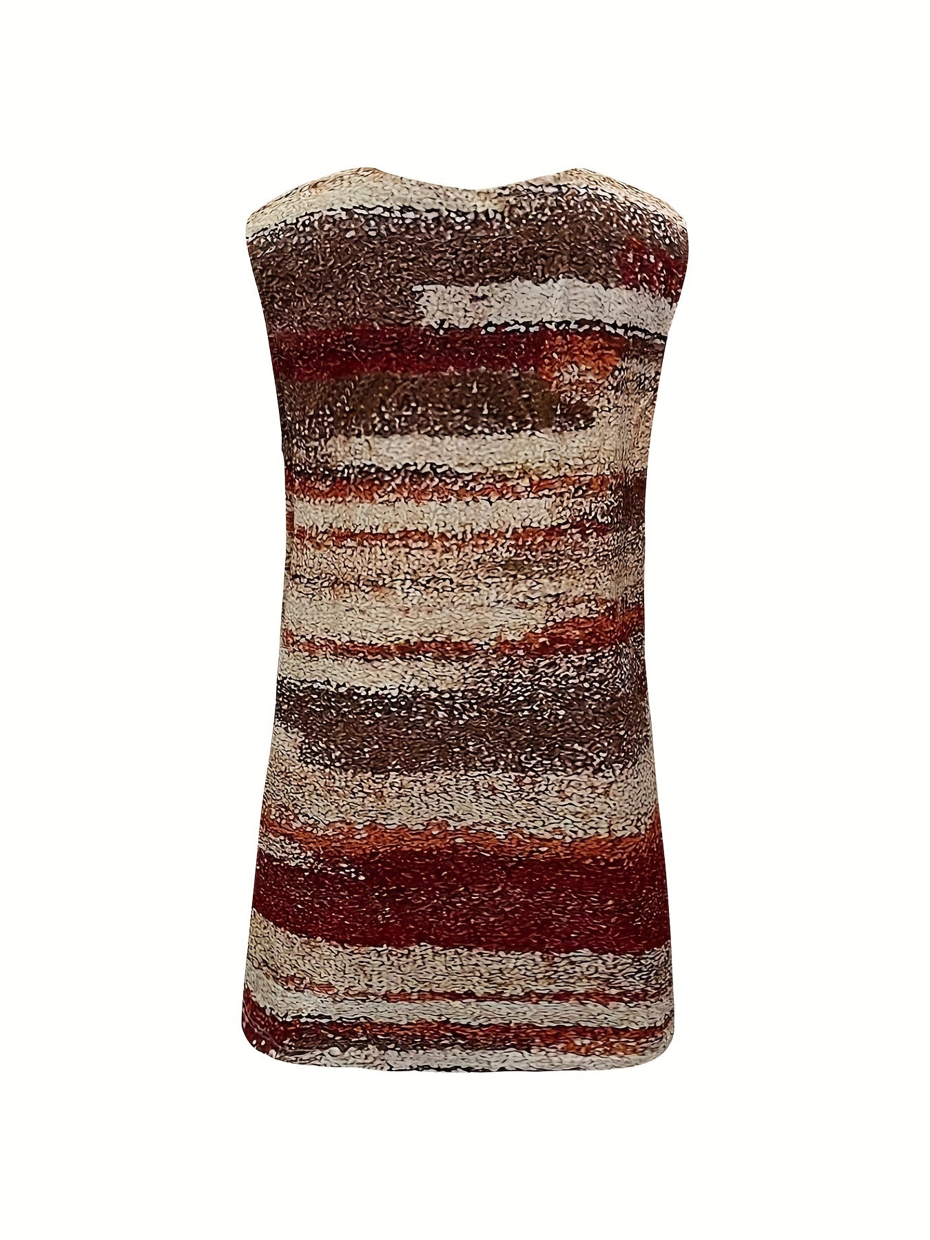 Tie Dye Button Tank Top Round Neck Medium Stretch