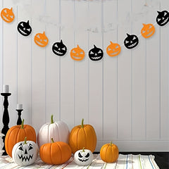Halloween Pull Flag Banner Spider Bat Fur Ball Garland Pull Flag