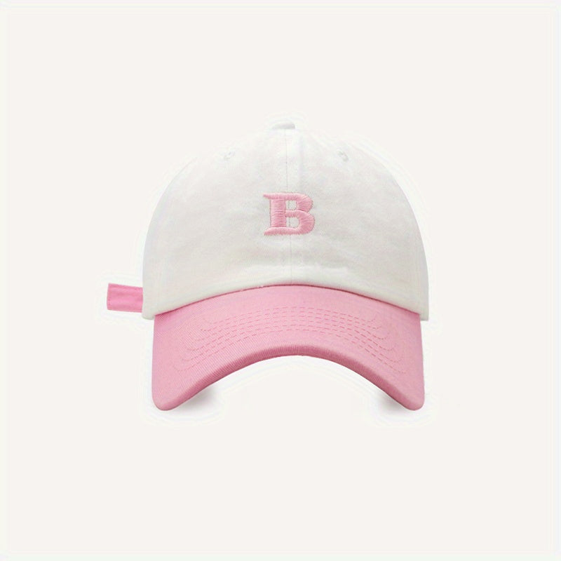 Embroidery Baseball Cap Casual Block Couple Sun Hat Adjustable Unisex Sports Hat