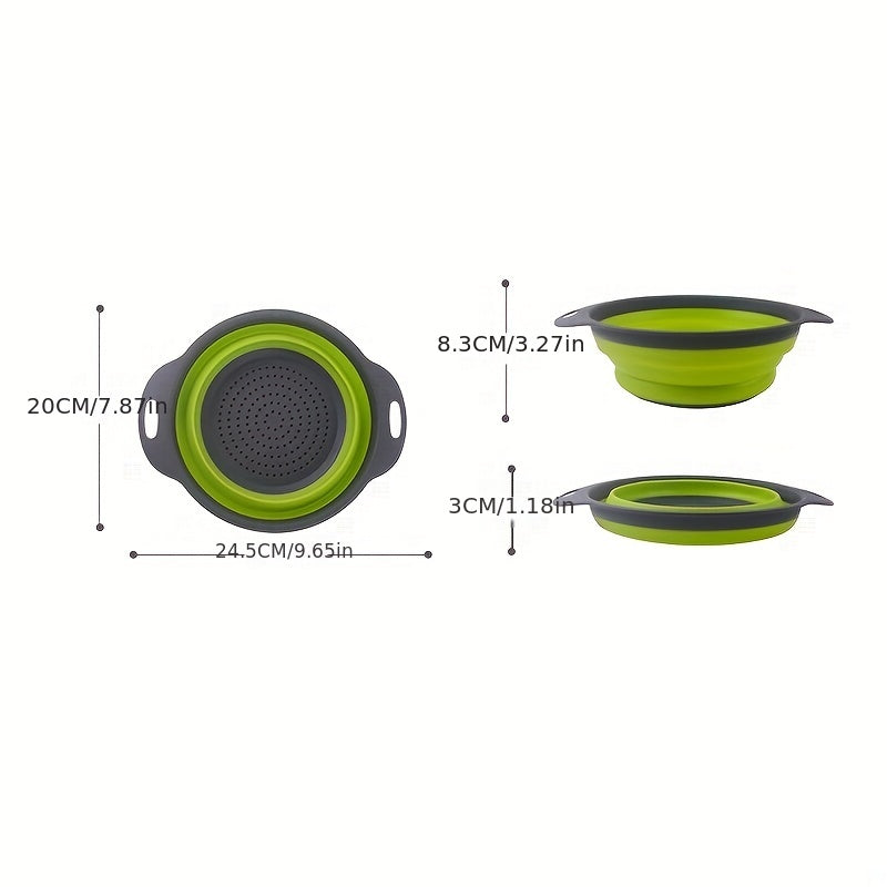 Silicone Collapsible Colander with Handle for Washing and Draining
