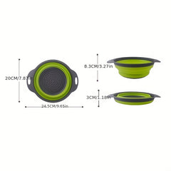 Silicone Collapsible Colander with Handle for Washing and Draining