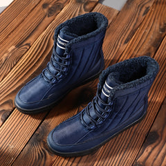 Men's Warm Fleece High Top Snow Boots For Hiking Camping