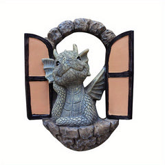 Dragon Garden Ornament Resin Craft Statue Dragon Wall Statue Outdoors