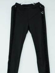Contrast Lace High Waist Pants Casual Slim Long Length Pants