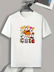 Men's Halloween Cat Graphic Print T-shirt