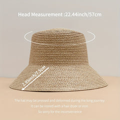 Brown Sun Hat Straw Bucket Cap Beach Hat Women