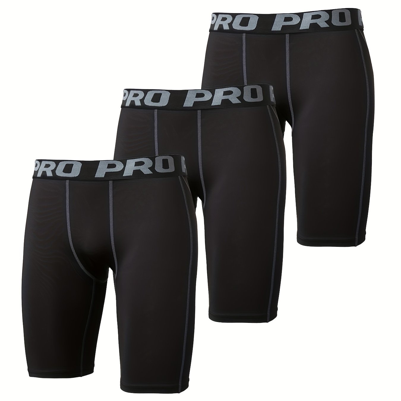 3pcs Men's Quick Drying Compression Fitness Shorts