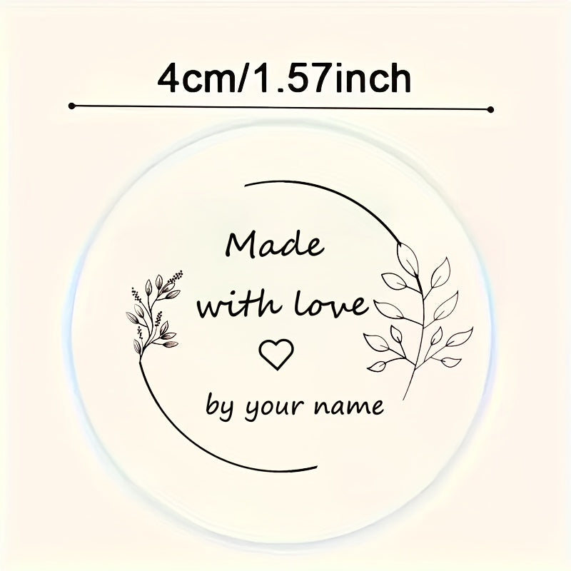 100pcs Custom Transparent Love Flower Stickers Wedding Parties Love Stickers