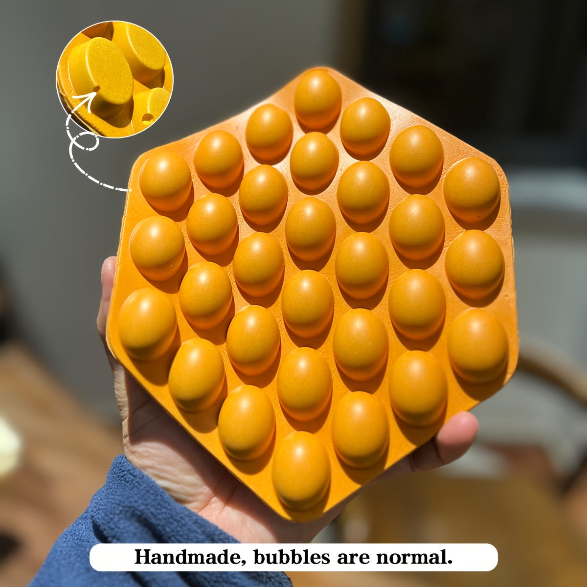 Yellow Faux Leather Egg Bubble Waffle Model for Bakery Display