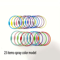 Colorful Stainless Steel Wire Keychains - Set of 23 for Outdoor Camping Travel