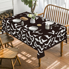 Halloween Bat Pattern Table Runner Dark Style Decoration