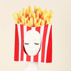 Yellow Fries Hat Fast Food Party Dress Up Costume Headgear