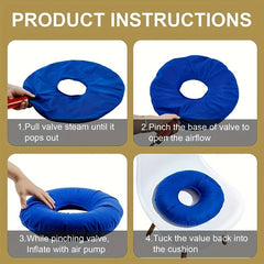 Donut Tailbone Pillow Memory Foam Seat Cushion with Pump