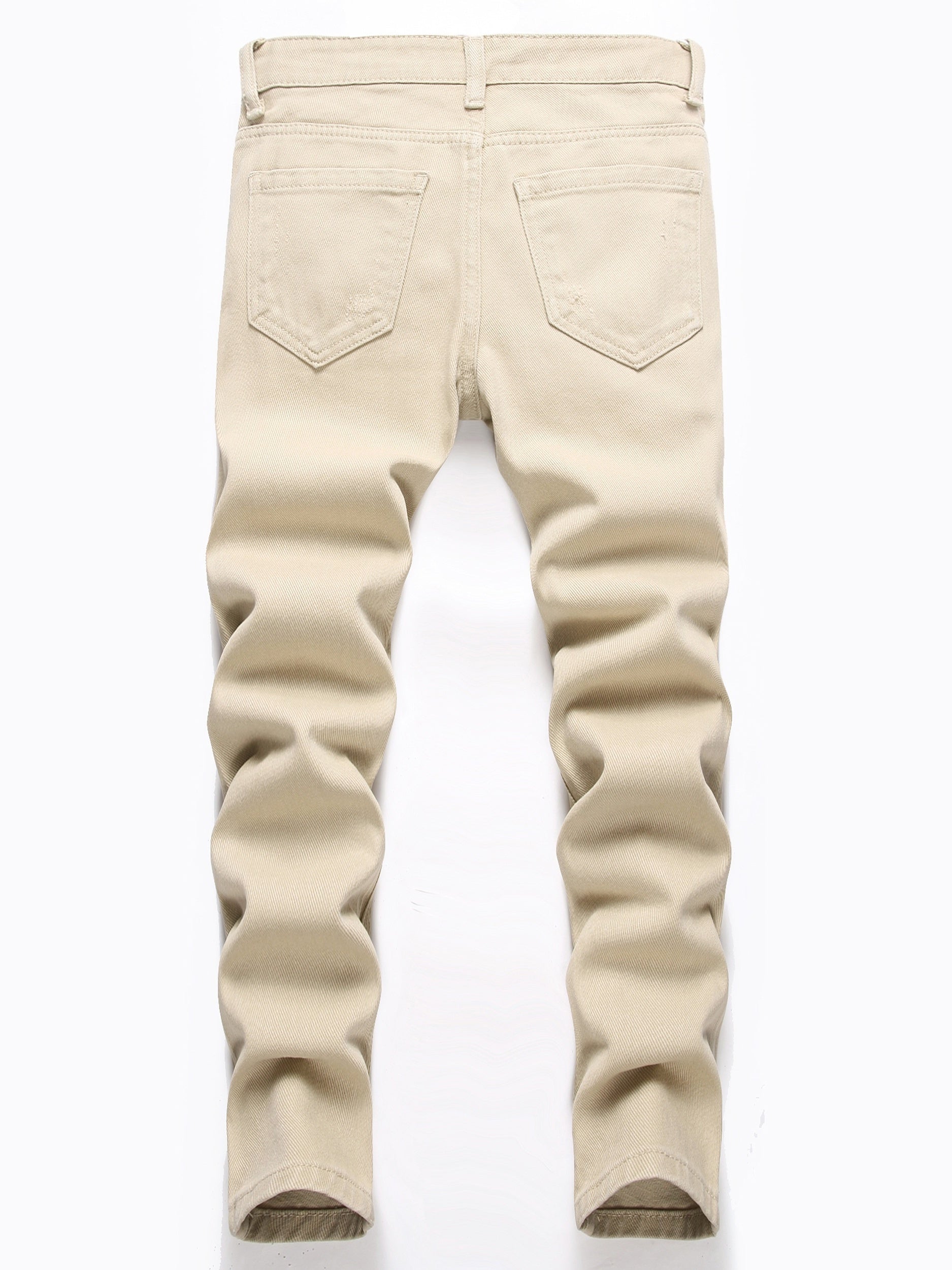 Boys Ripped Jeans Skinny Slim Fit Non stretch Washed Denim Long Pants