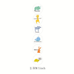 160pcs Animal Thank You Stickers Turtle Bunny Patterns Children's Reward