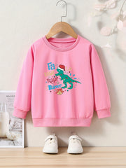 Christmas Dinosaur Pattern Sweatshirt for Toddlers