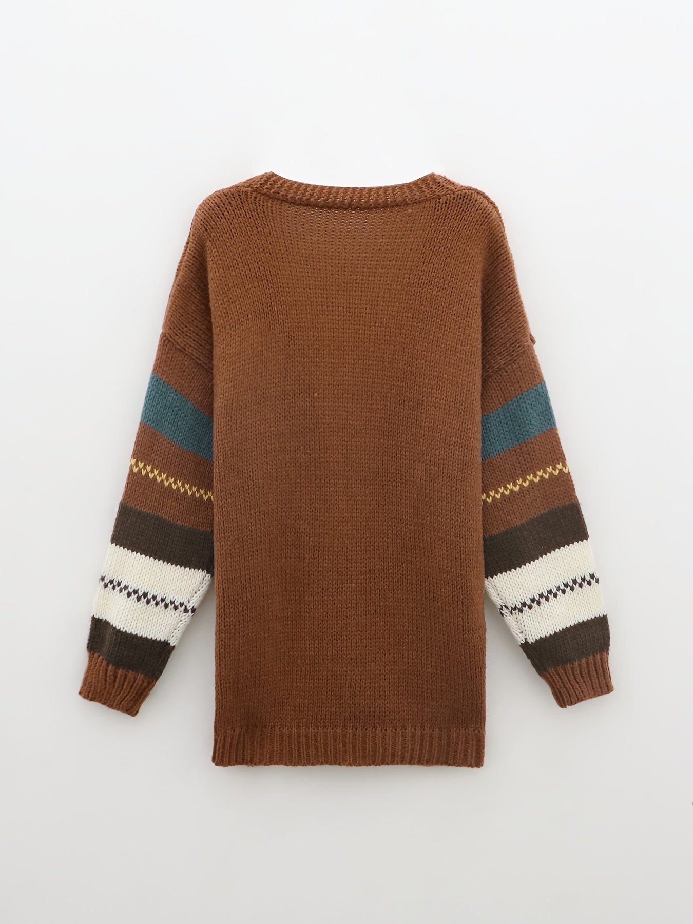 Striped Open Front Cardigan