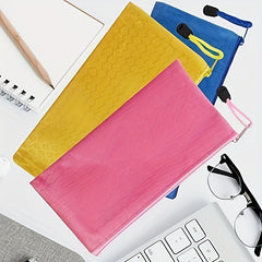 24 Pcs A6 Size Zipper Pouch Pencil Storage Bags in 12 Colors