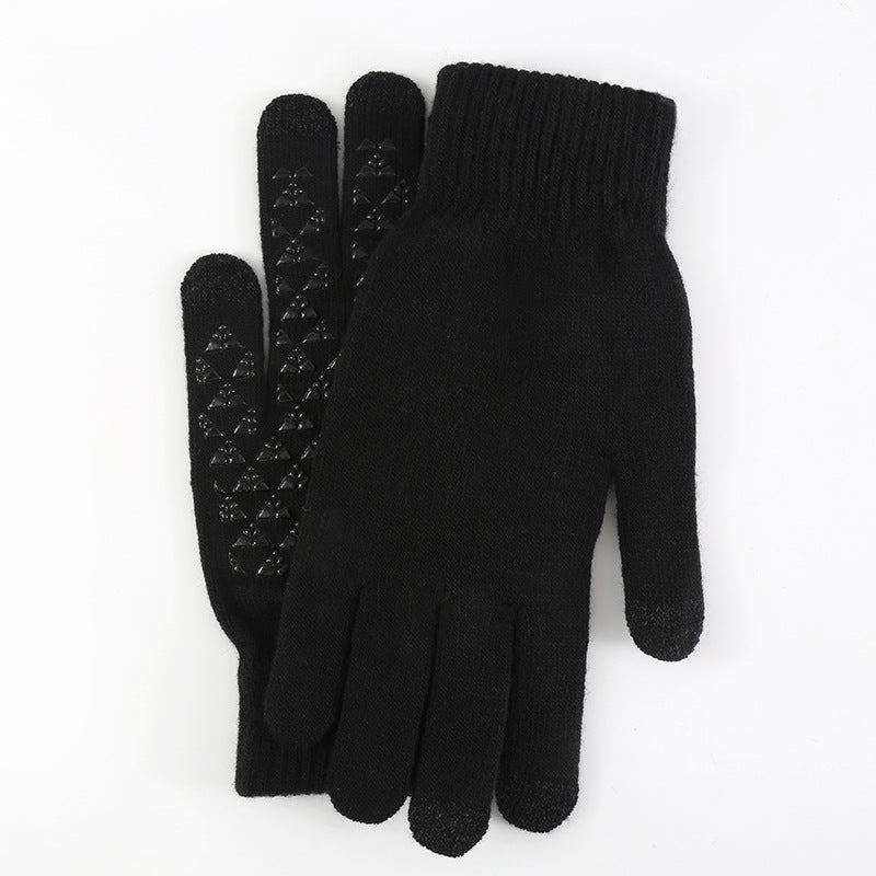 Men's Fleece Winter Touch Screen Gloves Thickened Warm Wool Knitted