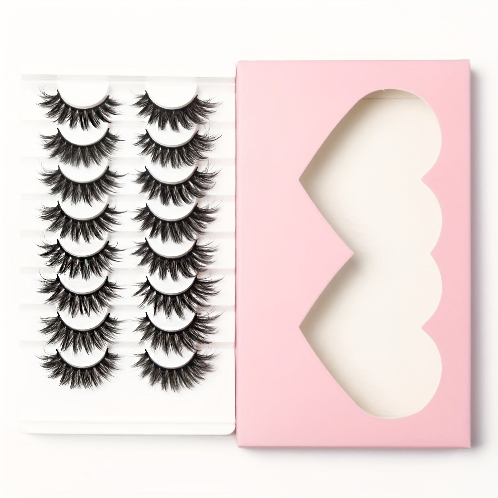8 Pairs Faux Mink Lashes C Curling Volume for Bold Look