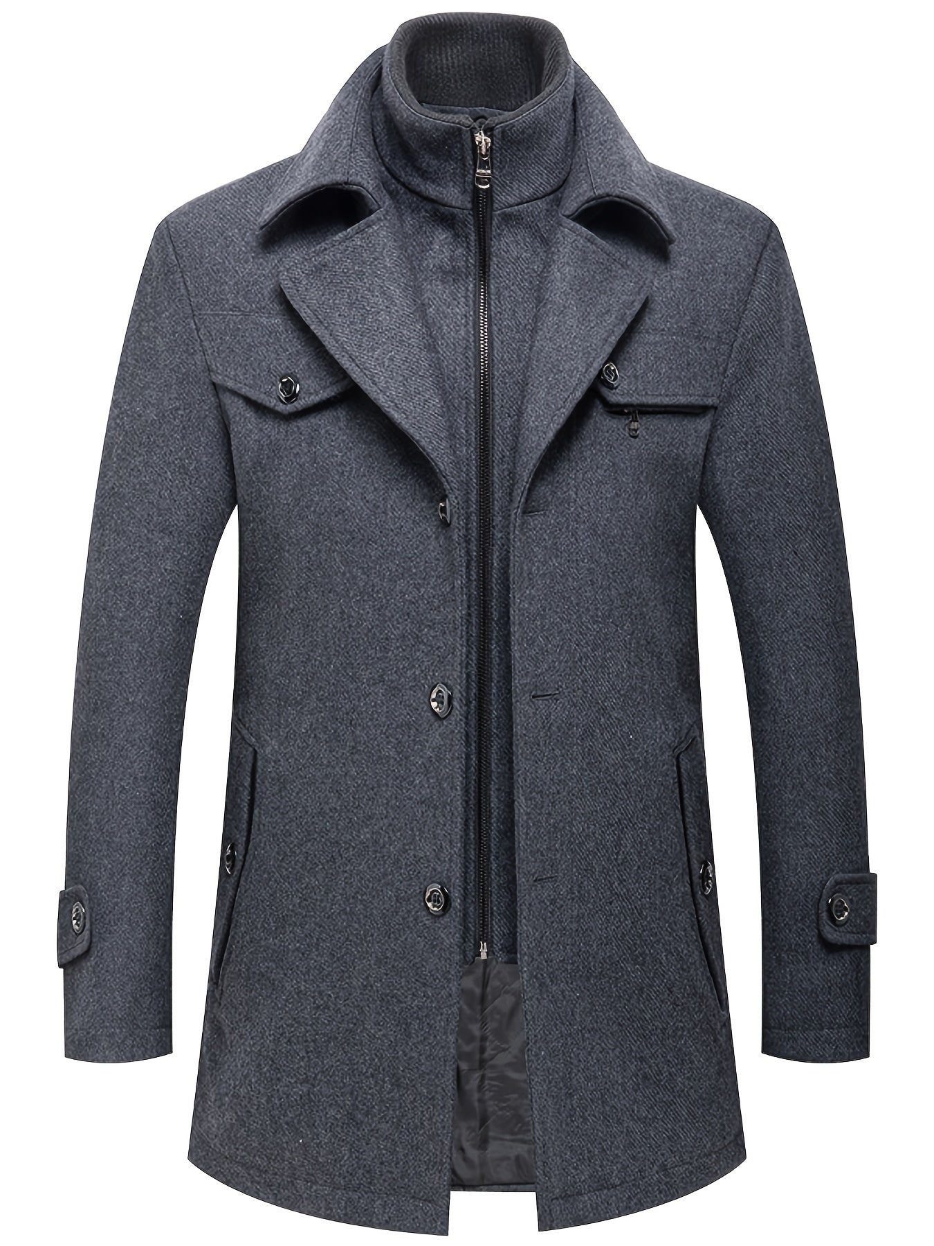 Men's Winter Thick Warm Zip Long Jacket