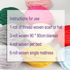 2pcs Thick Chenille Yarn for DIY Knitting & Crocheting Cat Dog Houses