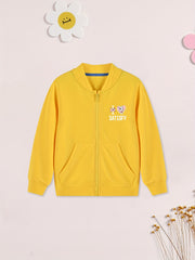 Boy's Rabbit Graphic Cotton Zip Up Jacket for Spring Fall