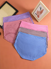5 Pack Plus Size Panties Set Women's Solid Butt Lifting Briefs 5pcs