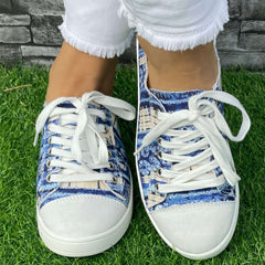 Striped Pattern Flat Shoes Women's Lightweight Casual Shoes