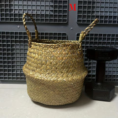 Woven Flower Basket for Home Decor, Rattan Flower Pot for Floral Arrangement