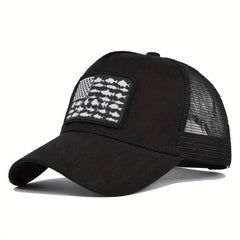 USA Flag Patch Baseball Cap Mesh Trucker Hat Sunscreen Sports Hat
