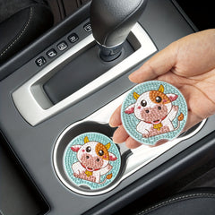 Sheep Cup Mats 2pcs DIY Diamond Painting Car Interior Accesories