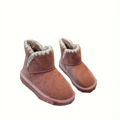 Girl's Warm Snow Boots Cozy Non Slip Ankle Boots Plush Comfy Hiking Shoes