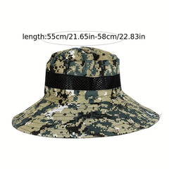 Camouflage Mesh Bucket Hat Unisex Breathable Sunshade Boonie Hat