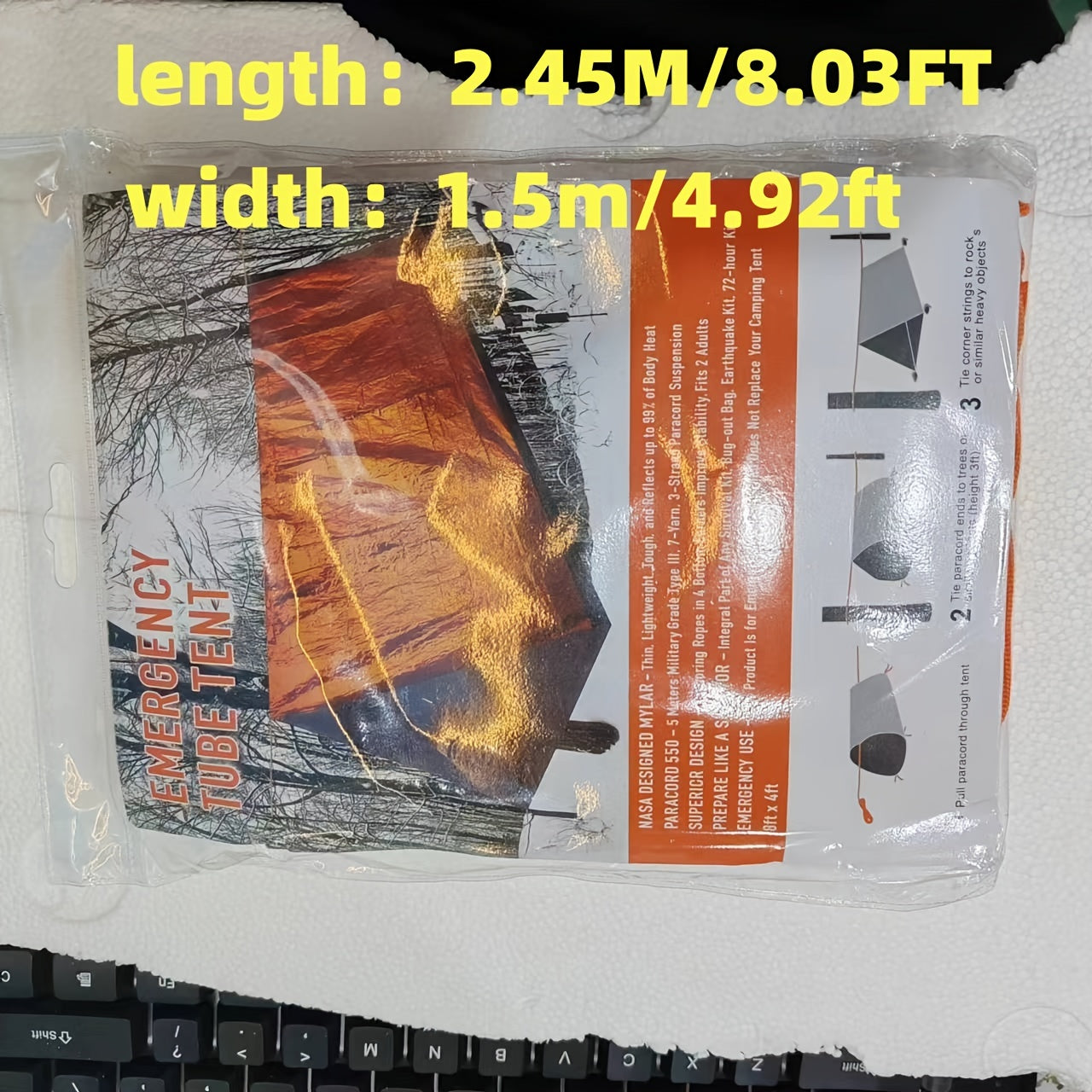 2 Person Emergency Tent Kit w/ Survival Whistle & Blanket