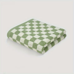 Checkerboard Pattern Cotton Hand Towel Soft Skin-friendly Face Towel