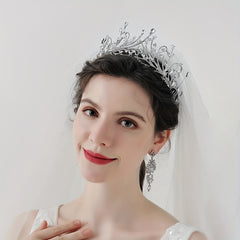 Rhinestone Crown Hair Band Vintage Headband Bridal Wedding Headwear