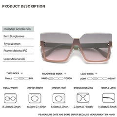 Oversized Rimless Sunglasses Casual Gradient Glasses UV400