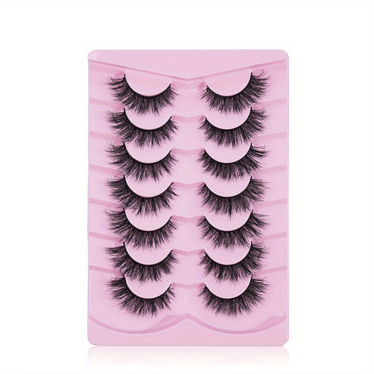 7 Pairs 3D Faux Mink Hair False Eyelashes Wispy Fluffy Extension