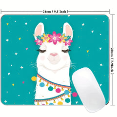 Alpaca Mouse Pad Girly Animal Waterproof Non Slip Rubber Base