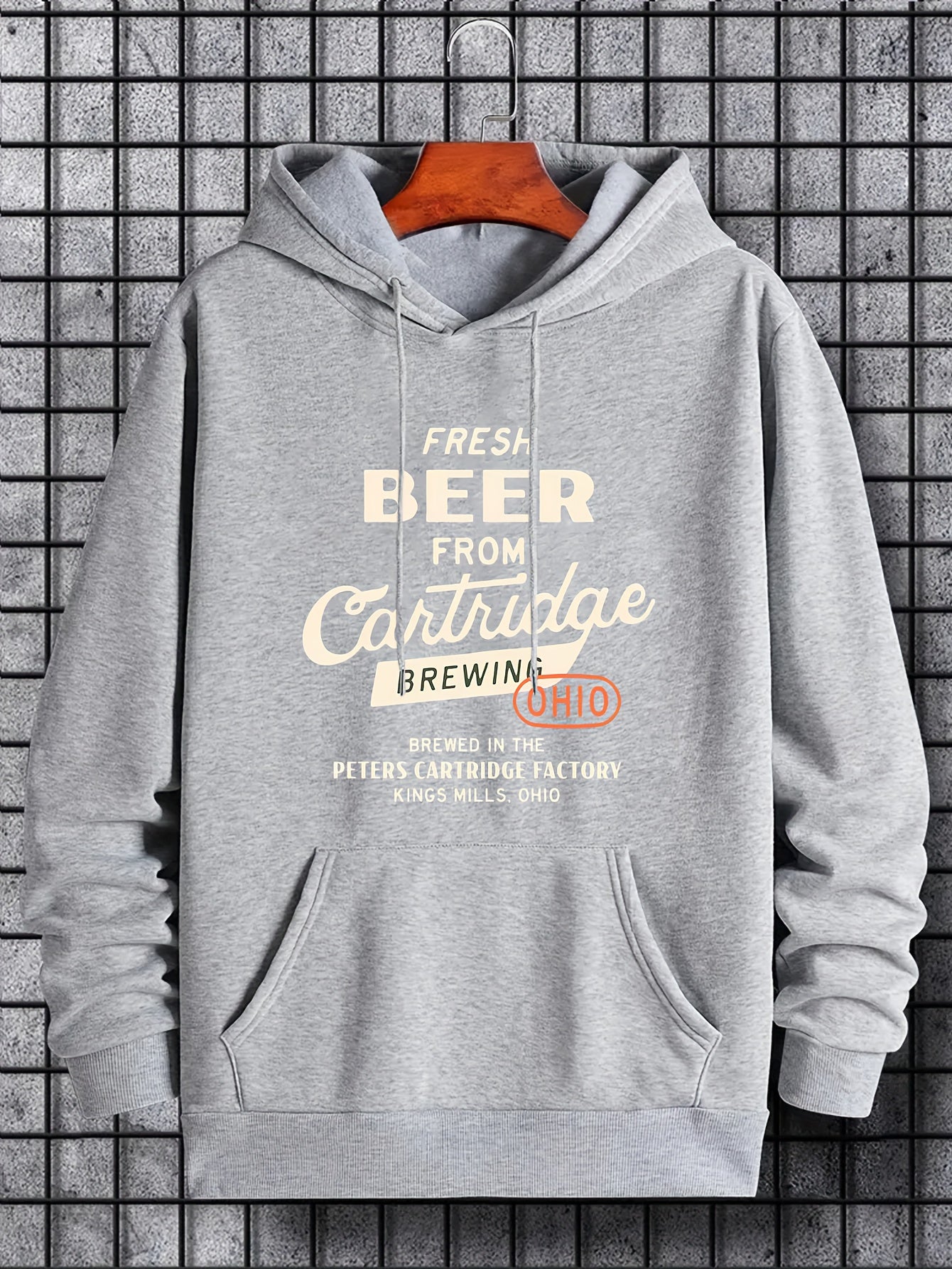 Men's Fresh Beer Print Hoodie Breathable Hooded Sweatshirt