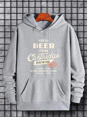 Men's Fresh Beer Print Hoodie Breathable Hooded Sweatshirt