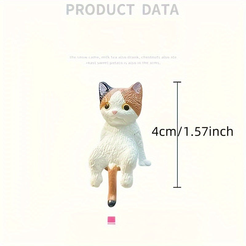 4pcs Cartoon Cat Car Dashboard Decorations ABS Resin Figurines